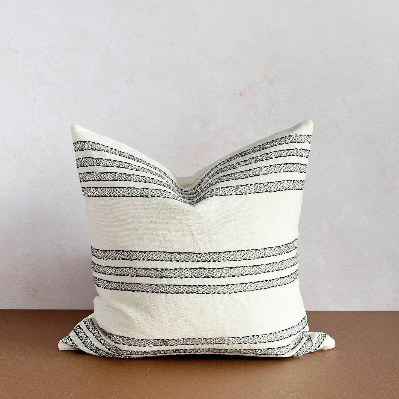 Kantha Embroidered Stripe Pillow