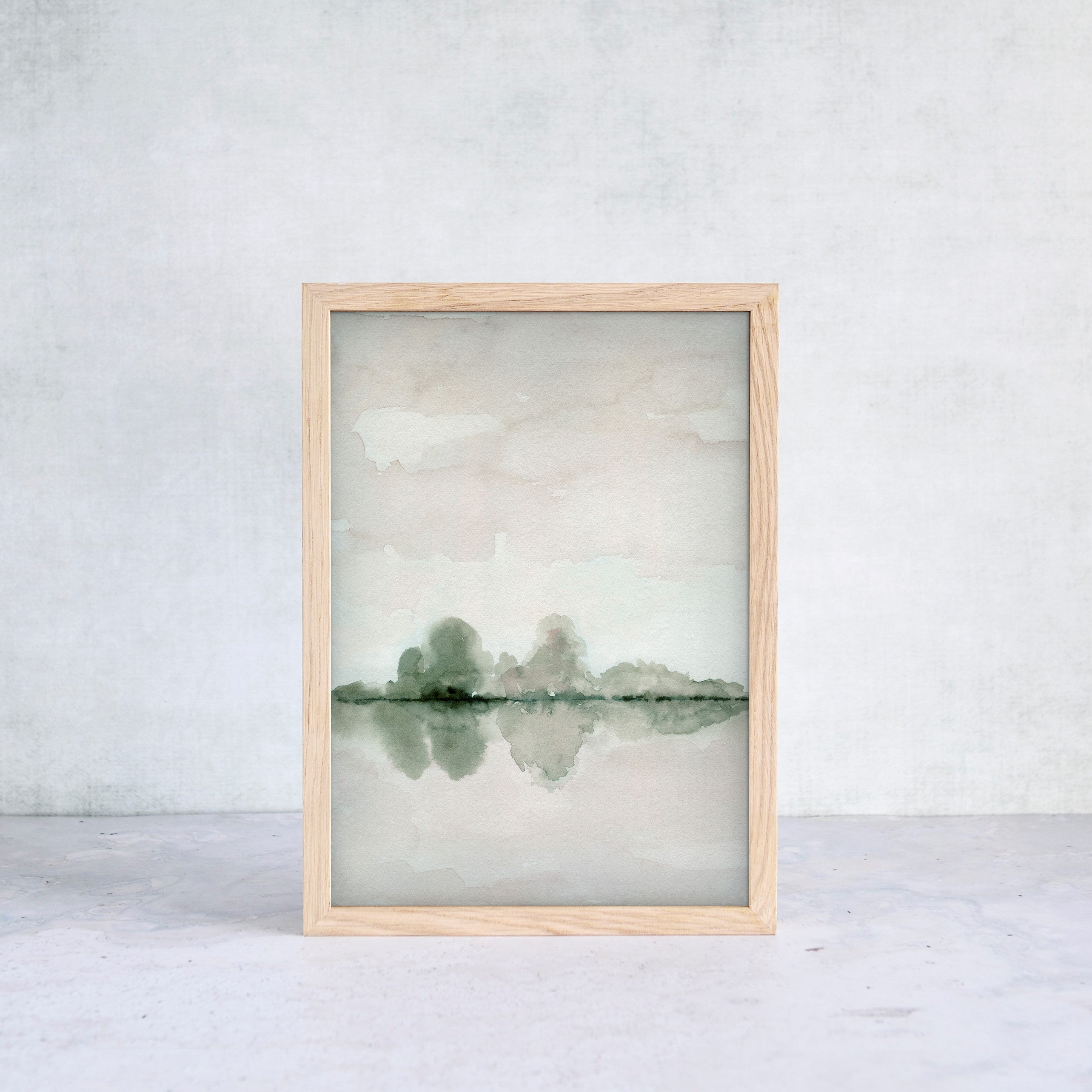 Misty Lake By the Forest Art (Set of 3)