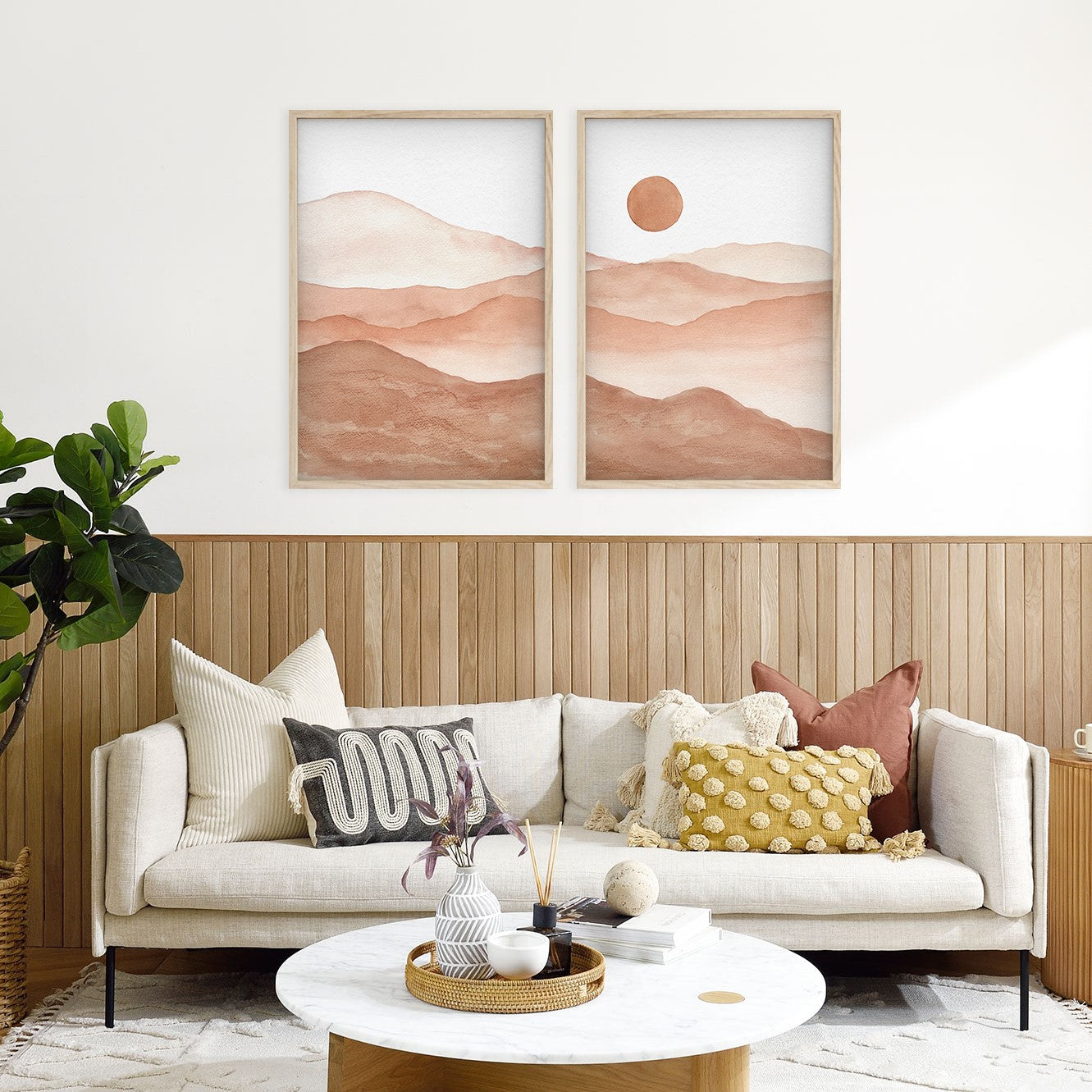 Terracotta Mountain Art (Set of 2)