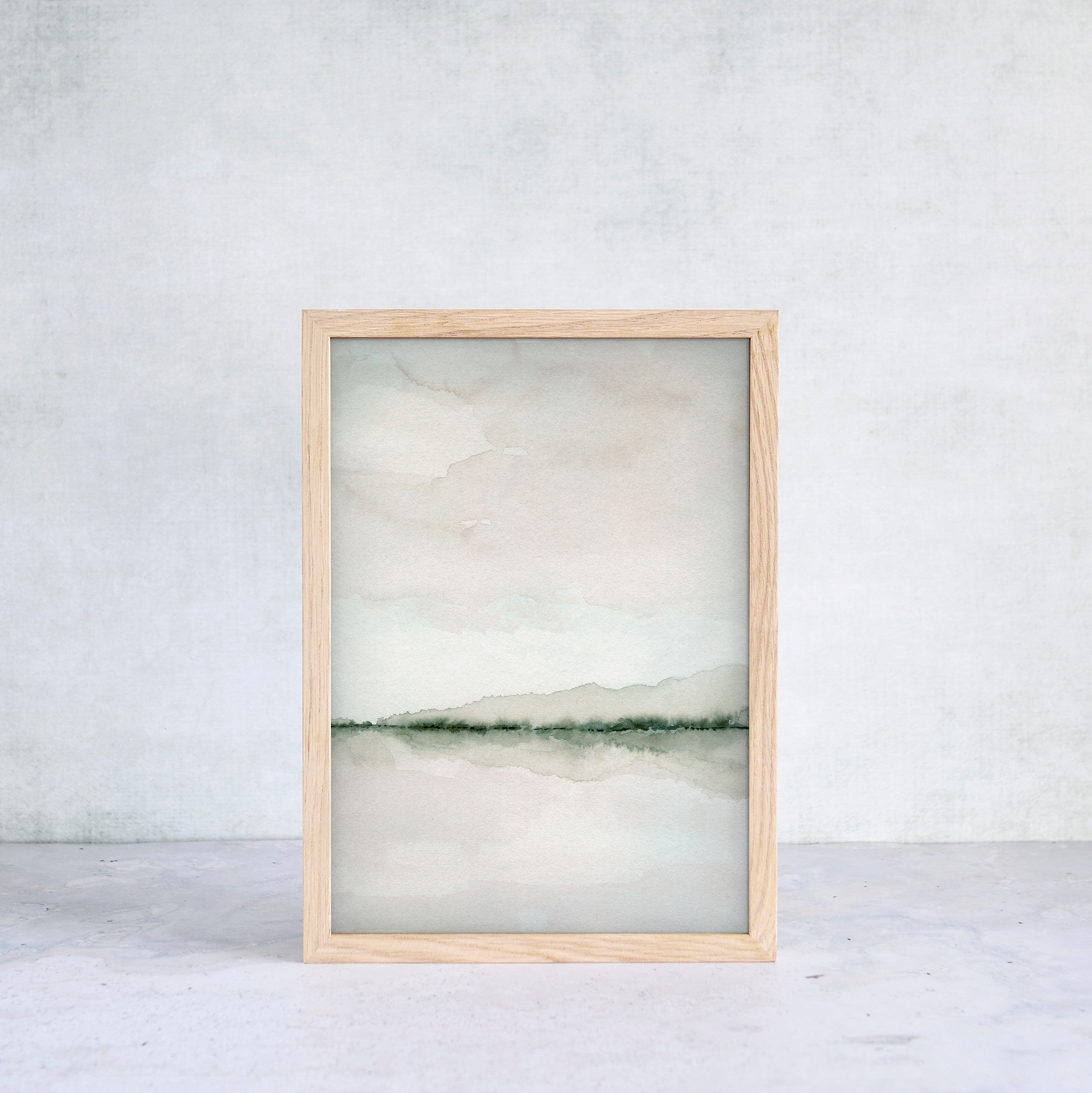 Misty Lake By the Forest Art (Set of 3)